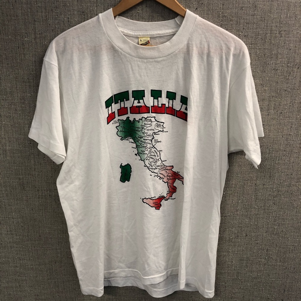 Vintage Italia Map White Tee